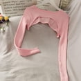 thumbnail image 4 of Spring Women Knitted Top Short Sweater Pullover Jumper Tops O-Neck Cropped Sweater, 4 of 7