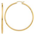 thumbnail image 1 of Beautiful 14K Polished 2mm Lightweight Tube Hoop Earrings, 1 of 2
