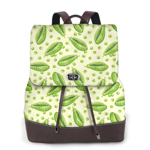 Fotbe Green Peas Mochila Bolso con Estampado para Mujer, Mochila Antirrobo de Nylon Impermeable, Bolsa Ligera de Hombro