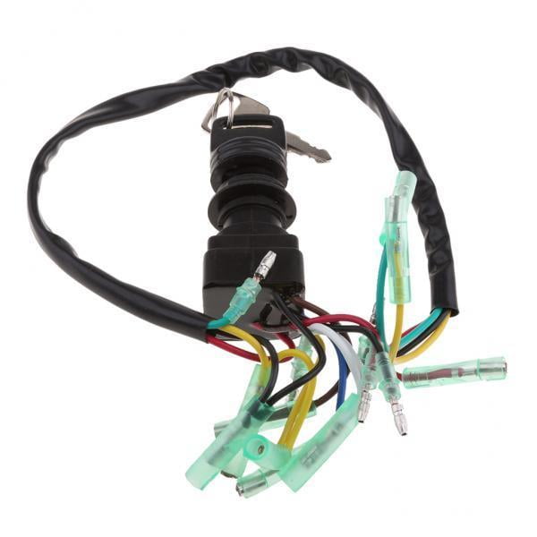 2x 703-82510-43-00 Conjunto de llave de interruptor de encendido para caja de control Push to Choke 10P Cola Interruptor de llave de encendido