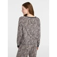 thumbnail image 4 of Joyspun Women's Cozy Lounge Collection Hacci Knit Long Sleeve Sleep Top, Sizes XS to 3X, 4 of 6