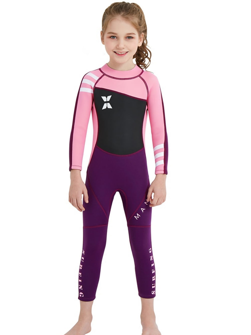 MWTA Wetsuit Kids and Boy 2.5mm Neoprene Warm Wetsuit One Piece UV Protection Shorty Swimming Surfing Kayaking Canoeing Suit