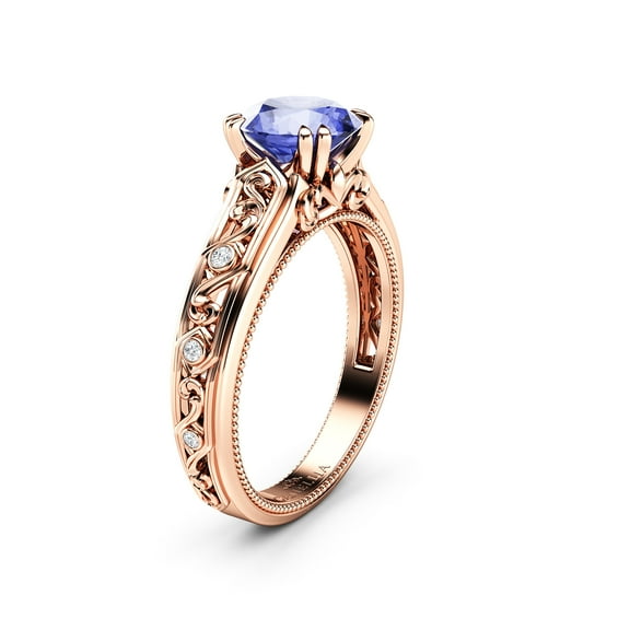Filigree Milgrain Tanzanite Engagement Ring