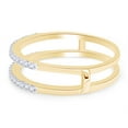 thumbnail image 5 of 1/4 CT Round Cut White Cubic Zirconia Enhancer Double Guard Ring In 14K Yellow Gold Over Sterling Silver (Color: White, Clarity: VVS1-VVS2, 0.25 Cttw) -4.5, 5 of 7