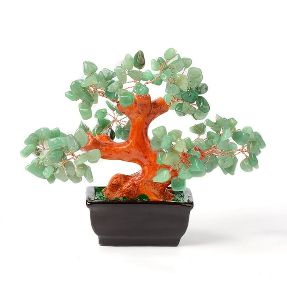 1 pc Natural Green Aventurine Chips Money Tree Bonsai Display Decorations for Home Office Decor Good Luck 140x85x170mm