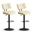 thumbnail image 2 of Furniliving Bar Stools Set of 2, Swivel Barstools with Footrest and Thick Cushion Back, Counter Height Bar Stools, Height Adjustable Modern Bar Chairs for Kitchen Island, Beige, 2 of 12