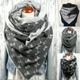 thumbnail image 3 of Women Winter Butterfly Star Print Button Soft Neck Wrap Thick Warm Scarf Shawl, 3 of 8