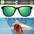 thumbnail image 4 of Joopin Polarized Mens Womens Sunglasses, Classic Retro Square UV400 Mirrored Lens, Fit for Outdoor, Vacation, Driving (Green), 4 of 8