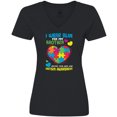thumbnail image 3 of Inktastic I Wear Blue for my Brother Autism Awareness Women's V-Neck T-Shirt, 3 of 5