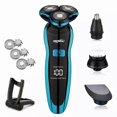 thumbnail image 1 of Rasoir Électrique Rasoir Rotatif Tondeuse à Barbe Rechargeable Machine à Raser pour Hommes Usage Humide-Sec Double Étanche, 1 of 5