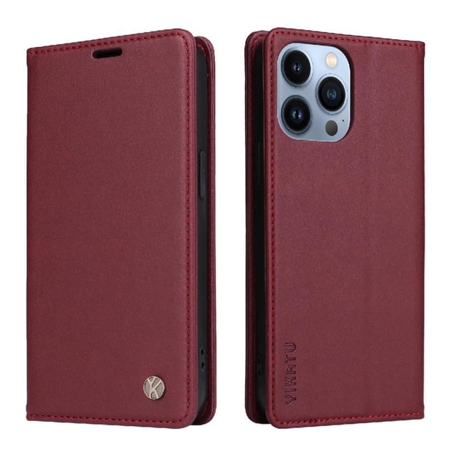 Funda para iPhone 12 Pro Estuche de Cuero PU Tipo Cartera con Ranuras para Tarjetas y Cierre Magnético