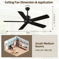 LANHAI 52 inch Modern Downrod Mount Bedroom Ceiling Fan