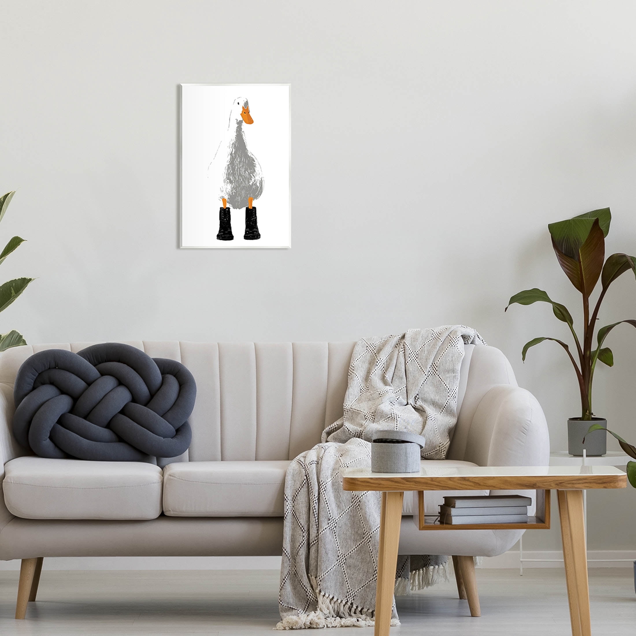Stupell Industries White Duck Wearing Rain Boots Portrait Graphic Art Unframed Art Print Wall Art, Design by Kamdon Kreations