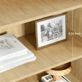 thumbnail image 2 of Bohemian 5-Tier Solid Wood Bookcase with Woven Rattan Doors - Tall Storage Shelf for Living Room, Bedroom & Home Office, 2 of 7
