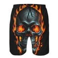 thumbnail image 3 of Fotbe Flame Metal Skull Trajes de Baño Estampados para Hombre, Shorts de Verano de Secado Rápido, Ropa de Playa, Bañadores-3X-Large, 3 of 6