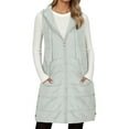 thumbnail image 2 of Letdown Long Puffer Vest Women Sleeveless Hooded Puffer Jacket Lightweight Quilted Jackets Winter Warm Zip Up Coat Outerwear with Pockets (Grey, L), 2 of 6