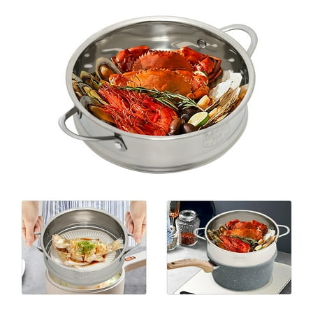 Stainless Steel Steamer 1 Tier Meat Vegetable Cooking Steam Pot Kitchen Steamer