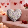 thumbnail image 4 of Upgraded Heart Shaped Floral Throw Pillows Romantic Home Decor With Soft Fabric Multiple Patterns Colors For Couch Bed Or Valentine's Day Gifts F, 4 of 7
