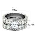thumbnail image 2 of Luxe Jewelry Designs 2-Piece Stainless Steel Women's Wedding Ring Set with Square Cubic Zirconia,, 2 of 4
