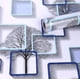 thumbnail image 3 of Rollo Papel Tapiz Vinílico Decorativo Adherible Interiores 10 metros H&JESS  arbol con marcos azules, 3 of 7