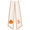 thumbnail image 5 of Clearance Gunhay Fall Pumpkin Monogram Wreath Sash, 75" Halloween Pumpkin Wreath Sash Fall Thanksgiving Bow Farmhouse Ribbon, Soft Cotton Feel Fabric Raised Embroidery Scalloped Trim Fall Seasonal, Z, 5 of 6