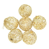 CoreLiving Gold Glitter Christmas Ornaments, 6-Pack 2.36 Inch Sparkly Gold Christmas Balls for Tree, Shimmering & Reversible Sequin Decor for Indoor Outdoor Holiday Decorations