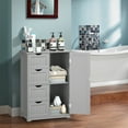 Giantex Bathroom Floor Cabinet Wooden with 1 Door & 4 Drawer, Free ...