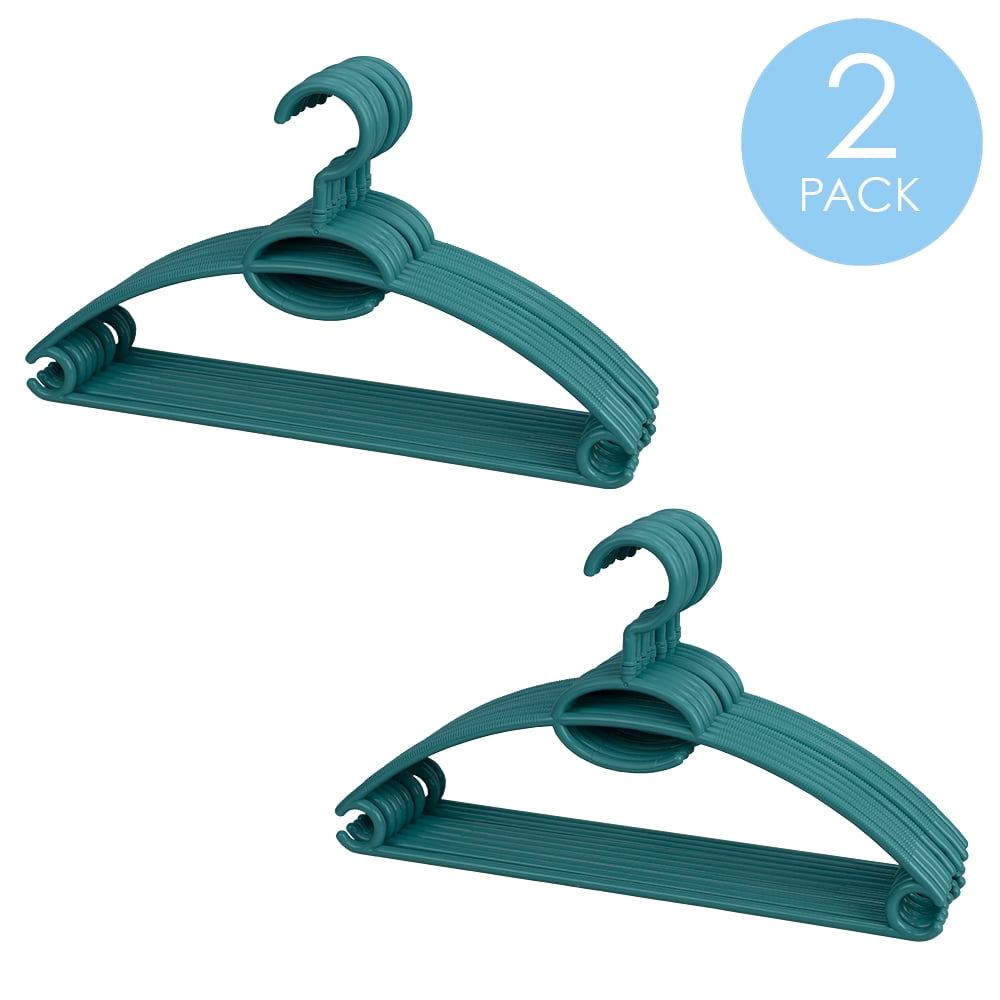 Tubular Plastic Hanger with Concave Sides and Center Accessory Hook