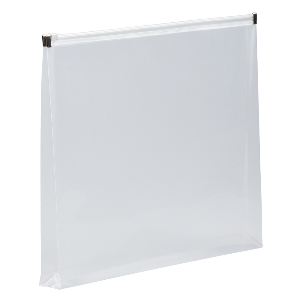 JAM Plastic Zip Envelopes, 9.75 x 13, Clear, 12/Pack