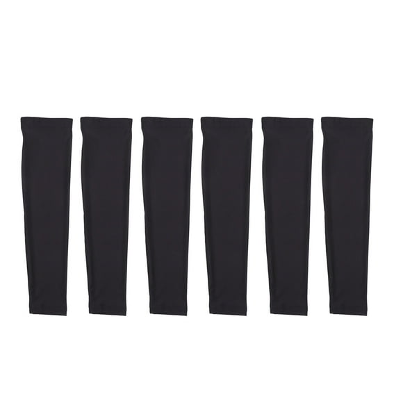 Mangas de brazo de enfriamiento de 3 pares Protector solar unisex Protector de bloque UV Cubierta del brazo del enfriador Mangas largas para acampar Montañismo Conducción - Tamaño XL (Negro)