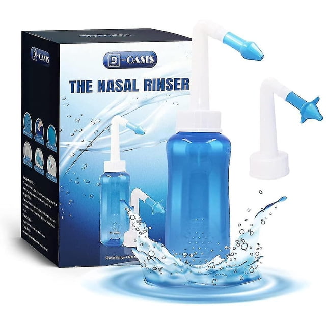Neti Pot Sinus Rinse Kit Solución salina Botella de enjuague nasal Irrigación Limpiador de nariz