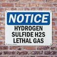 thumbnail image 4 of (2 Pack) Hydrogen Sulfide H2S Lethal Gas OSHA Notice Sign 10 Inch X 7 Inch Indoor / Outdoor Rust-Free Aluminum Metal Signs for Workplace, Workshop, and Construction Site, Made in the, 4 of 8