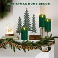 thumbnail image 6 of Flameless Candles Light, Set of 2 6"x3" Flickering Christmas Flameless Candles with Remote & Timer, Dimmable Real Wax Pillar Candles Battery Operated, Green Candles for Home Xmas Decor, 6 of 7