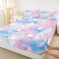 thumbnail image 3 of Castle Fairy Cute Animal Bow Cats Twin Sheet Sets 3pcs for Preppy Children Kids,Dreamy Princess Twin Fitted Sheet Microfiber,Kawaii Gradient Rainbow Breathable Flat Sheet,Breathable Home Decor, 3 of 7