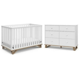 Baby Crib and Dresser Changing Table Set in Pure White Set of 2 Walmart