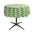 thumbnail image 1 of LA Linen TCcheck58R-LimeK84 Polyester Gingham Checkered Tablecloth, White & Lime - 58 in. Round, 1 of 4