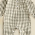thumbnail image 4 of JFOPQVSM Newborn Baby Boy Girl Checkered Romper Long Sleeve Zipper Jumpsuit Cotton Blend,Footless,Newborn Infant Toddler Fall Winter Clothes, 4 of 4