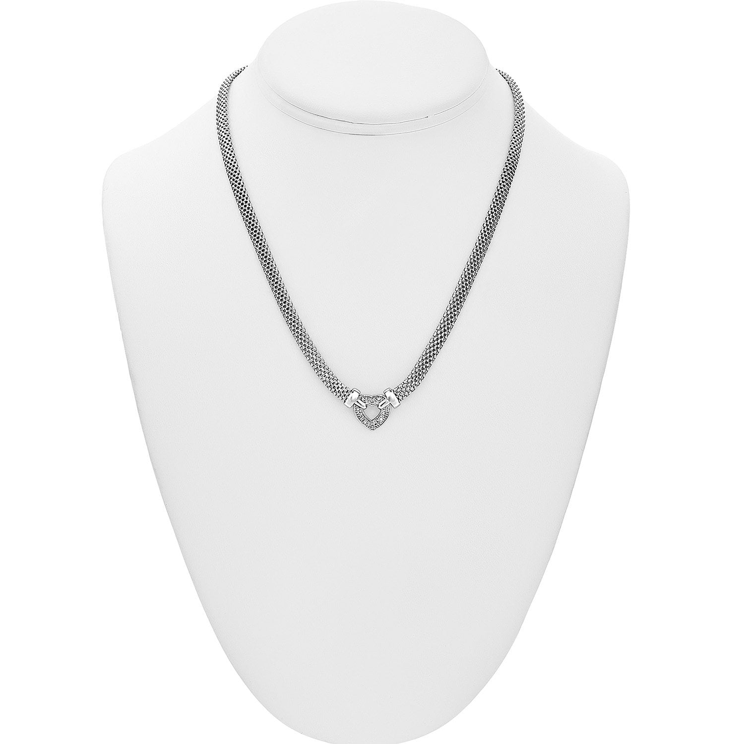0.12 CT. T.W. Diamond Heart Necklace in Italian Sterling