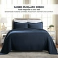 thumbnail image 3 of Supeior Paisley Cotton Decorative 3-Piece Bedspread Set, All Season Breathable Bedspreads, Queen, Navy Blue, 3 of 9