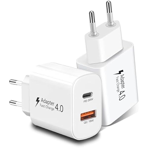 wonima02 2 Pack European Plug Adapter USB C, European Travel Plug Adapter PD20W QC18W Europe Charger Fast Charging Block European USB C Charger Block for iPhone 17 16 15 14 13 12 11, Galaxy, LG, Pixel