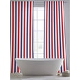 thumbnail image 5 of Red Blue White Striped Sheer Curtains 84 Inch Length 2 Panels Set for Living Room/Bedroom, Modern Simple Stripes Semi Curtain Sheers Drapes Rod Pocket Curtains Window Treatment Set 52''x84''x2, 5 of 7
