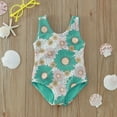 thumbnail image 7 of Swimsuit for Girls Summer Kids Girls Lacing Swimwear, Toddler Floral Prints Beach Swimsuit Bikini Swimsuits for Teens Blue 12 Months-18 Months, 7 of 7