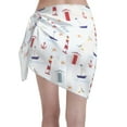 thumbnail image 5 of Zufioo Nautical Lighthouse Sailboat Print Women's Beach Short Wrap Skirt, Short Quick-drying Wrap Skirt, Swimsuit Cover-up Sun Protection Cape, Suitable for Beach, Pool-One Size, 5 of 7