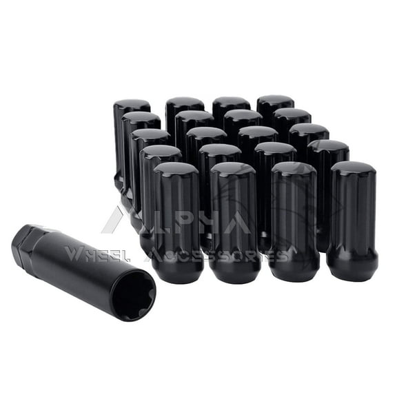20Pc Dodge Ram 1500 Black Spline Lug Nuts 9/16 Fits Durango Dakota Raider Key