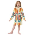 thumbnail image 6 of FORMRS Niños Bathrobe Unisex Hooded Robe Soft Plush Pajamas Sleepwear, Size 2-3T, Colorful Circles, 6 of 7