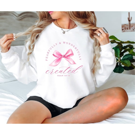 Christian Crewneck Balletcore Christian Sweatshirt Pink Bows Sweatshirt Coquette Clothing Christian Shirt Teenage Girl Coquette Top All Size S-5Xl