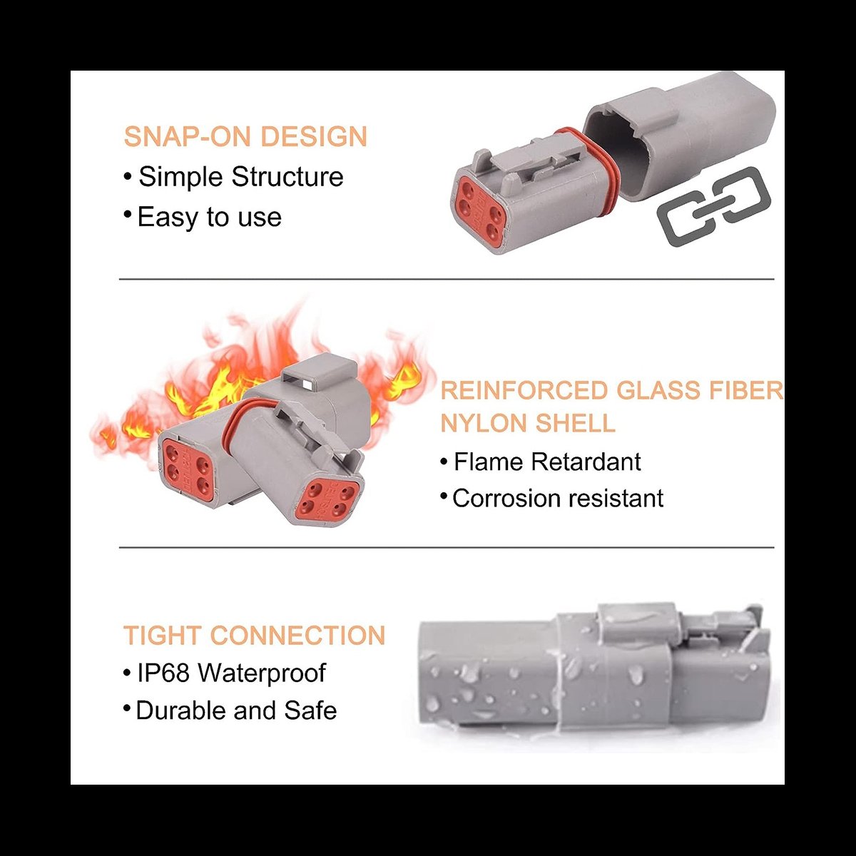 12 Kits DT Series Connector Kit 2 3 4 6 8 12 Pin Connectors IP68 Waterproof Automotive Electrical Connectors Plug