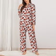 thumbnail image 2 of Sigee Red Ladybugs for Women’s Pajama Sets Long-Sleeved Pjs Sets for Women 2 piece Sleepwear-Large, 2 of 7