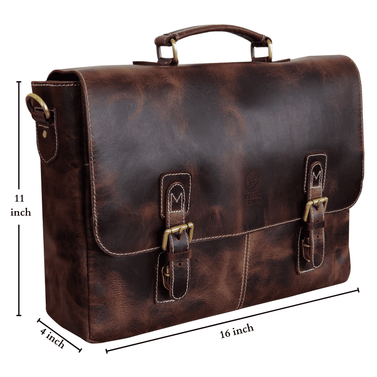 Free Shipping! Leather Laptop Bag for Men, 16