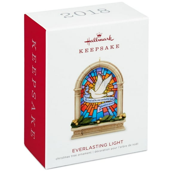 Hallmark Keepsake 2018 Everlasting Light Stained Glass Window Ornament